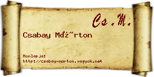 Csabay Márton névjegykártya